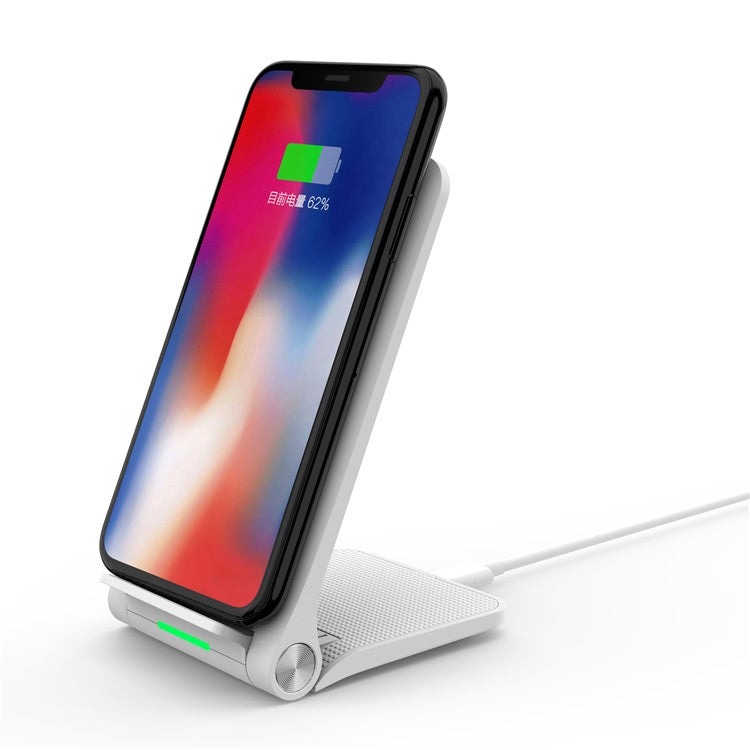 10W 2 Coils Qi Wireless Charger Folding Fast Wireless Charging Stand for iPhone Samsung etc