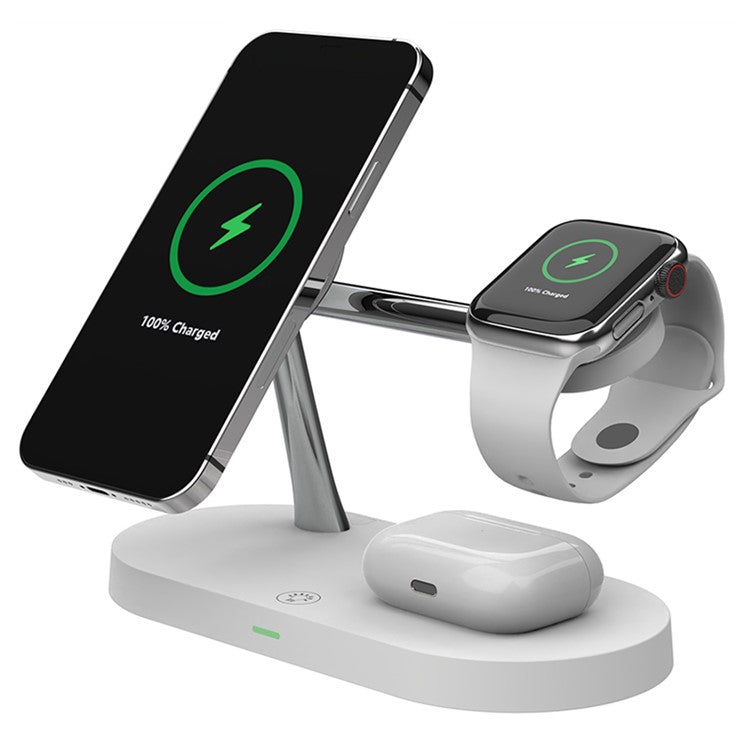 T268C 15W Max Magnetic Wireless Charger with LED Night Light for iPhone 16 - 12 Series / AirPod