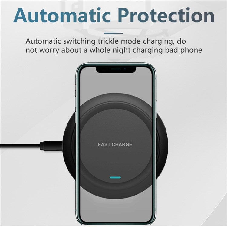 Q18 Round Shape Wireless Charger 15W Fast Charging Desktop Charging Pa