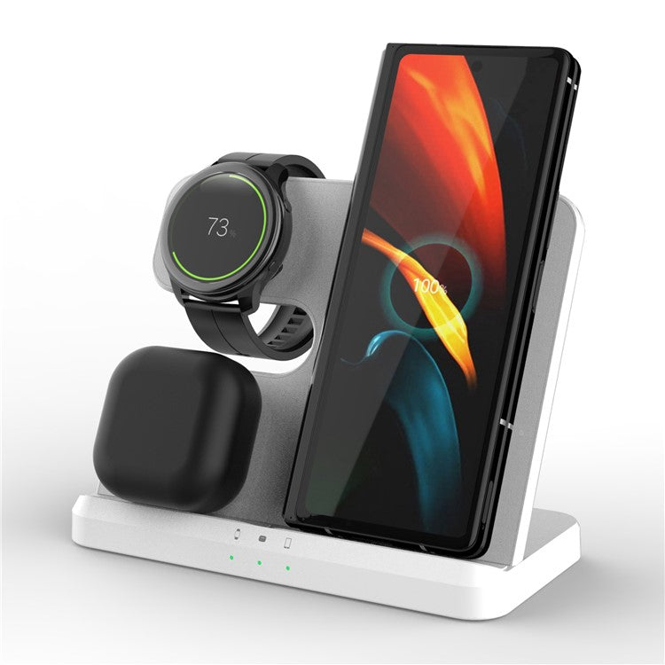 GY-Q10B 3 in 1 Fast Charger Pad Wireless Charging Station for Qi Standard Phone / Samsung Galaxy Watch / Earphon