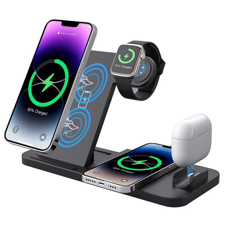 18W Fast Wireless Charger 4 in 1 Charging Dock Station for iPhone Samsung Apple Watch AirPods