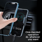 SiGN Mobilhållare för Bil med Trådlös Laddning 15W - Svart - Image 2