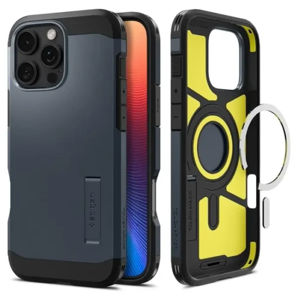 Spigen iPhone 16 Pro Max Mobilskal MagSafe Tough Armor - Metal Slate